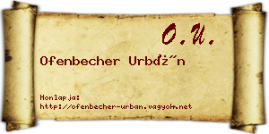 Ofenbecher Urbán névjegykártya